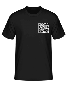 Customizable men's t-shirts with scannable QR code